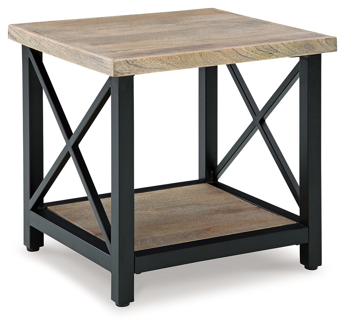 Bristenfort - Brown / Black - Rectangular End Table